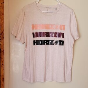 Horizon Graphic Tee - Cream and Multicolor Any 3 Shirts For 20.00